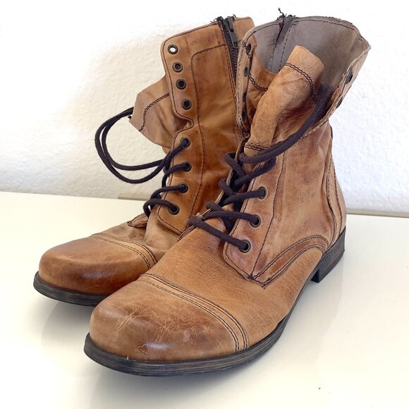 Steve Madden Mens Leather Boots (Caramel/Size 10)